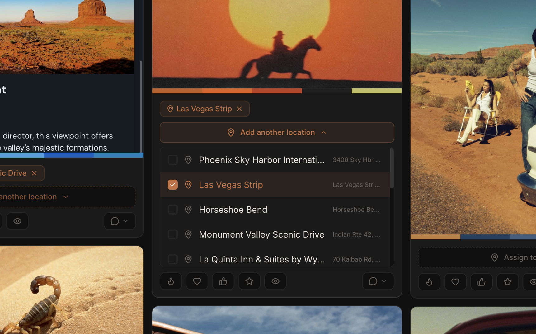 Assigning a reference image to a specific shoot location